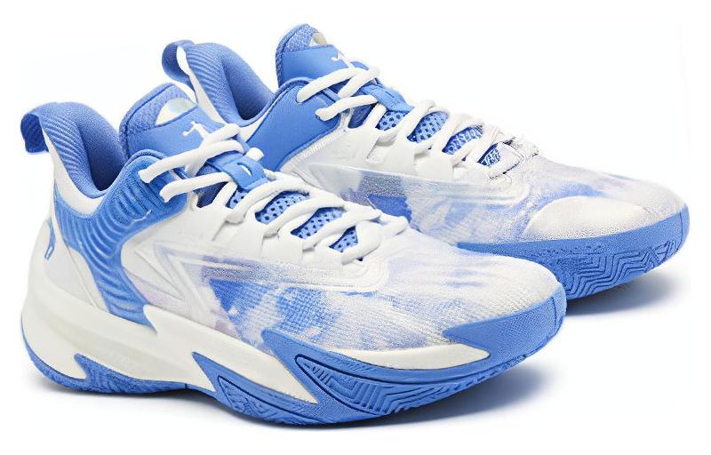 QIAODAN Thorn 7 TEAM Comfortable Round Toe Cushioning Slip Resistant Low top Basketball Shoes Men’s Blue