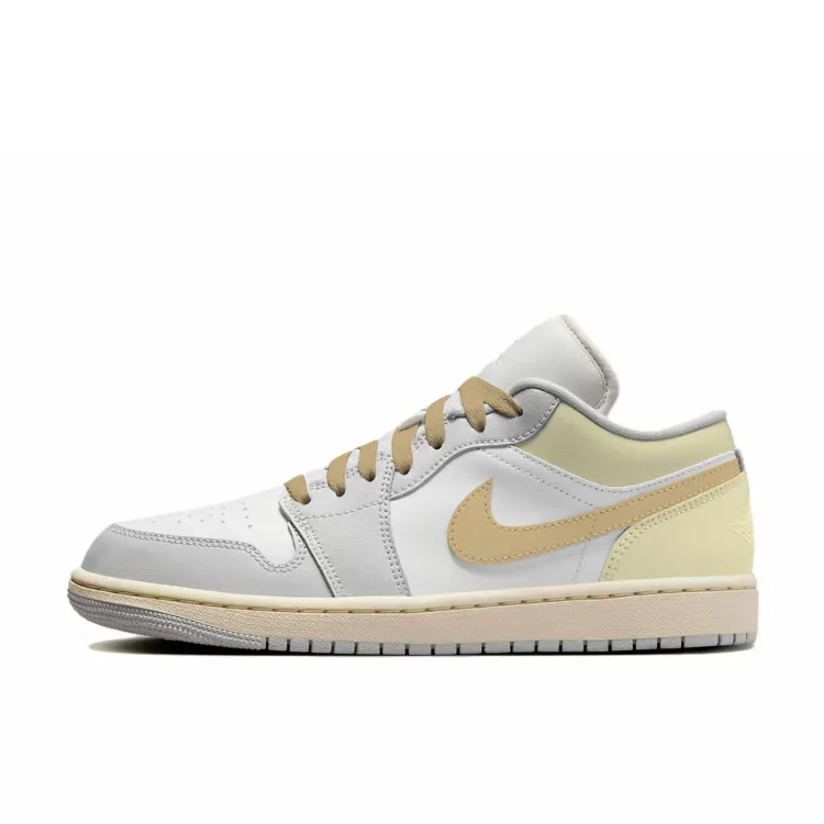 Jordan Air Jordan 1 Low top Vintage Basketball Shoes Women's Yellow White