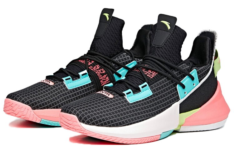 Anta Airspace 2 UFO Low top Performance Basketball Shoes Men’s Black Pink White