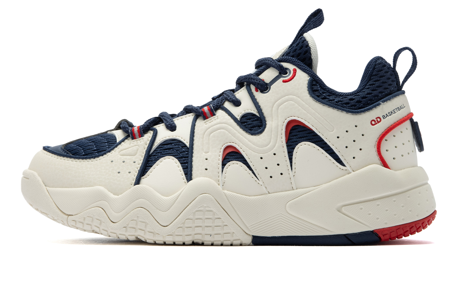 QIAODAN Slip Resistant Mid top Basketball Shoes Women’s Beige Blue