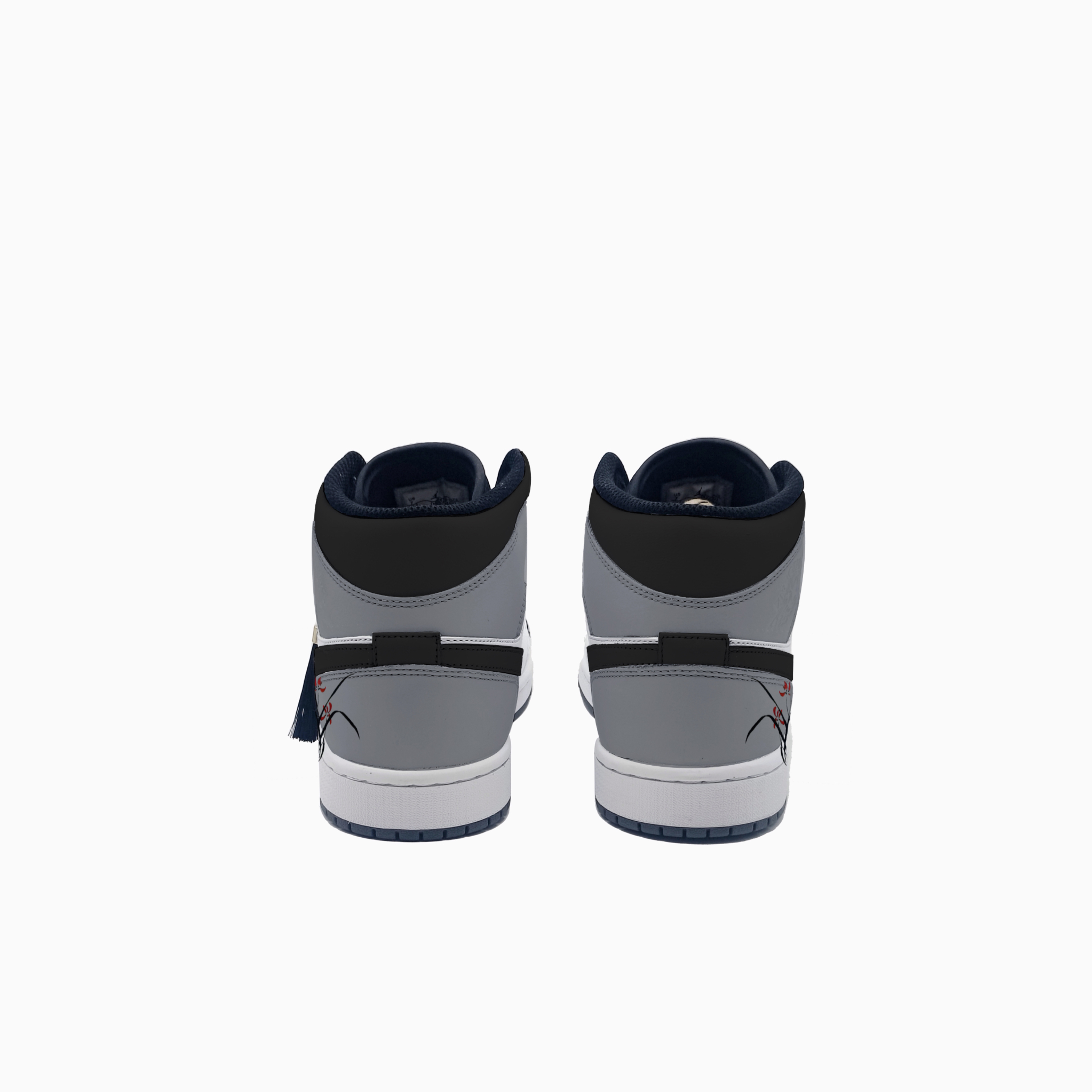 Jordan Air Jordan 1 Mist Blue String, Falling Breeze Abrasion Resistant Mid top Vintage Basketball Shoes Unisex Gray