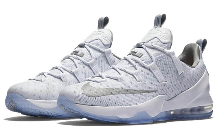 Мужские кроссовки Nike Lebron 13 Low Metallic Silver (бело-серебристые) — 白/金属银 — фото 3