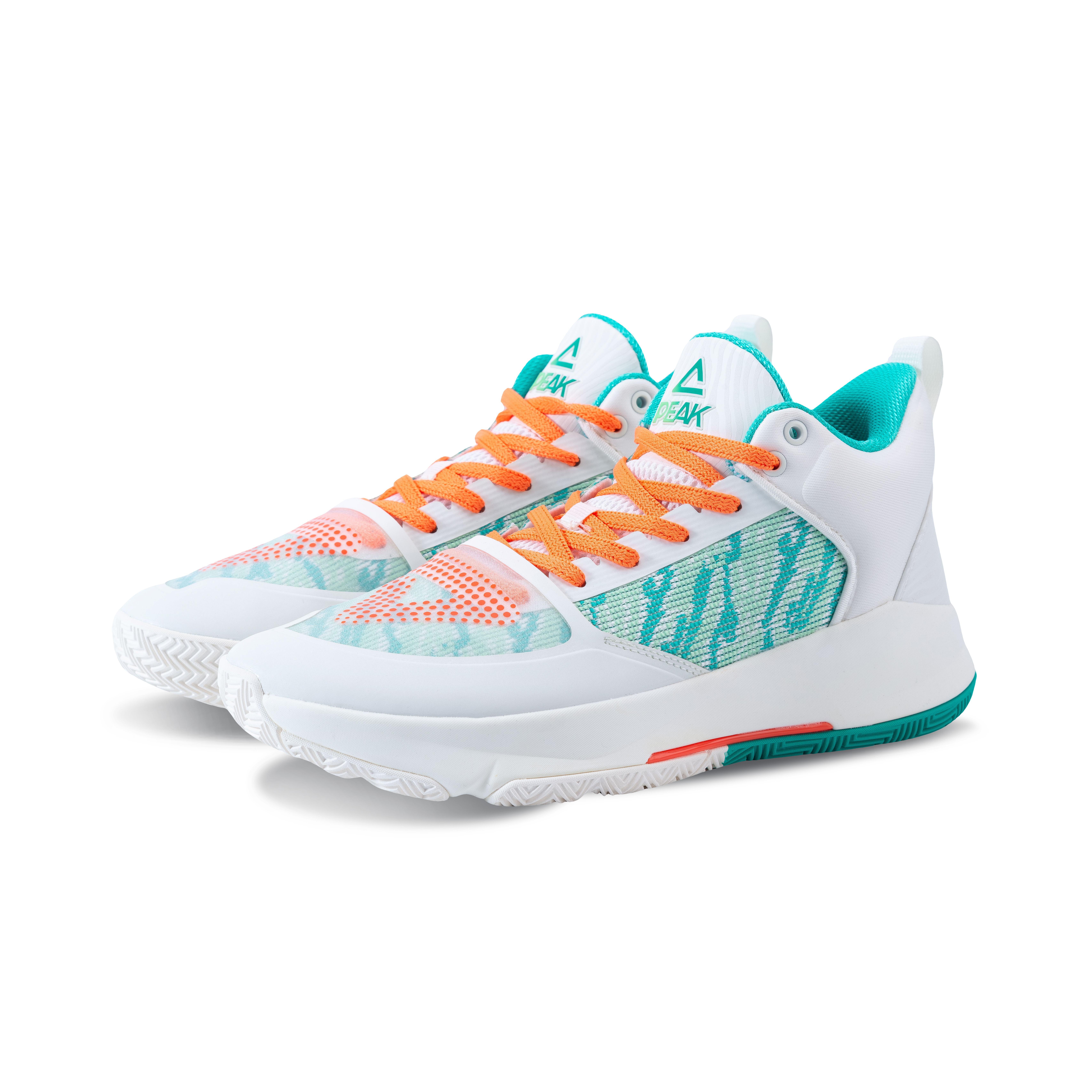 PEAK Taichi, Taichi Triangle V2 Mid top Basketball Shoes Men’s Beige White Green