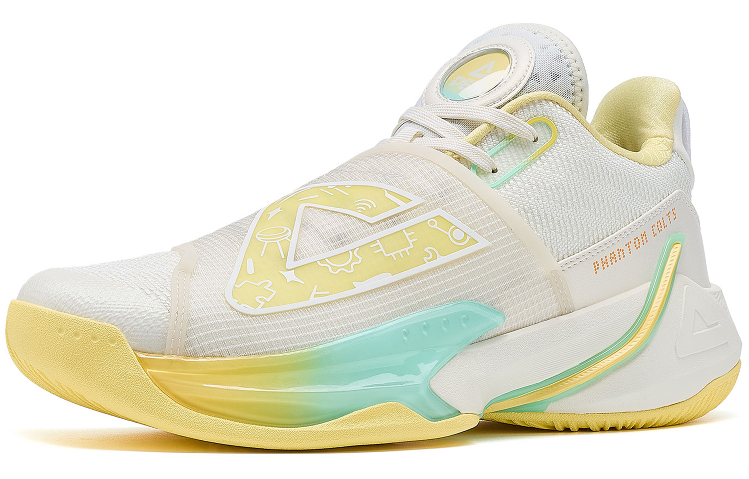 PEAK Magic Horse 1.0 Cushioning Slip Resistant Abrasion Resistant Low top Basketball Shoes Men’s White Yellow