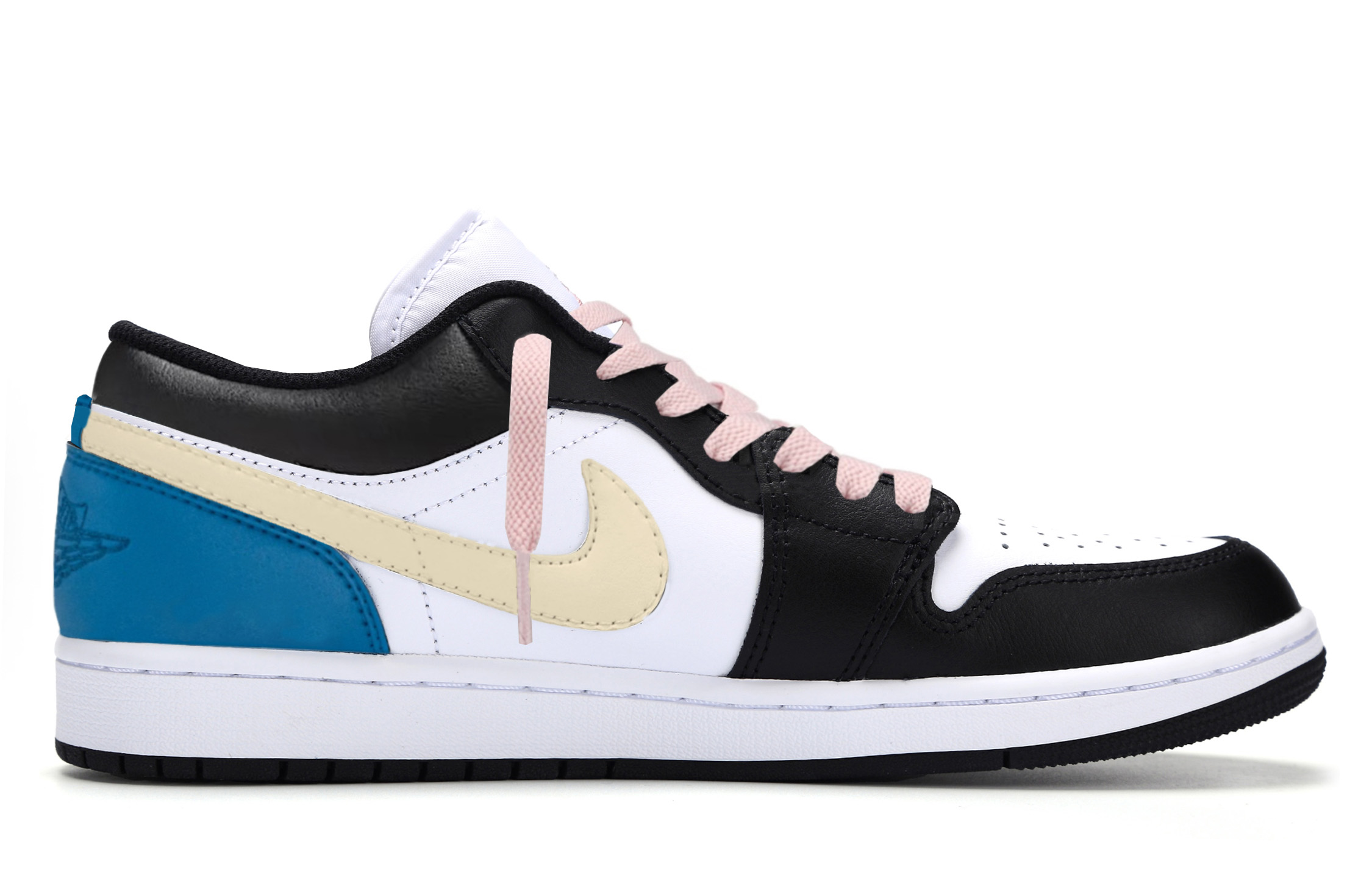 Jordan 1 Cushioning Low top Vintage Basketball Shoes Unisex Black Blue