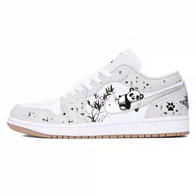 Jordan Air Jordan 1 Slip Resistant Abrasion Resistant Low top Vintage Basketball Shoes Unisex White
