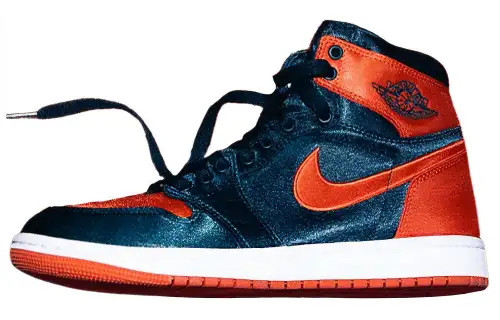 Jordan Air Jordan 1 Slip Resistant High top Vintage Basketball Shoes Men's Black Blue Orange