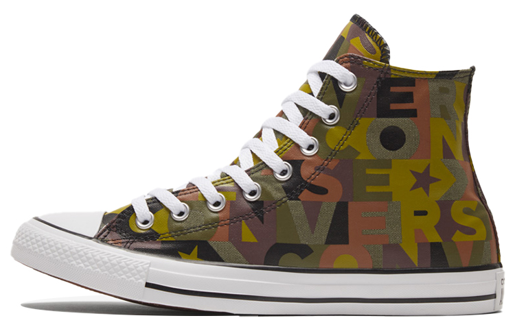 Кеды Converse Chuck Taylor All Star High Top (черно-коричнево-желтые)