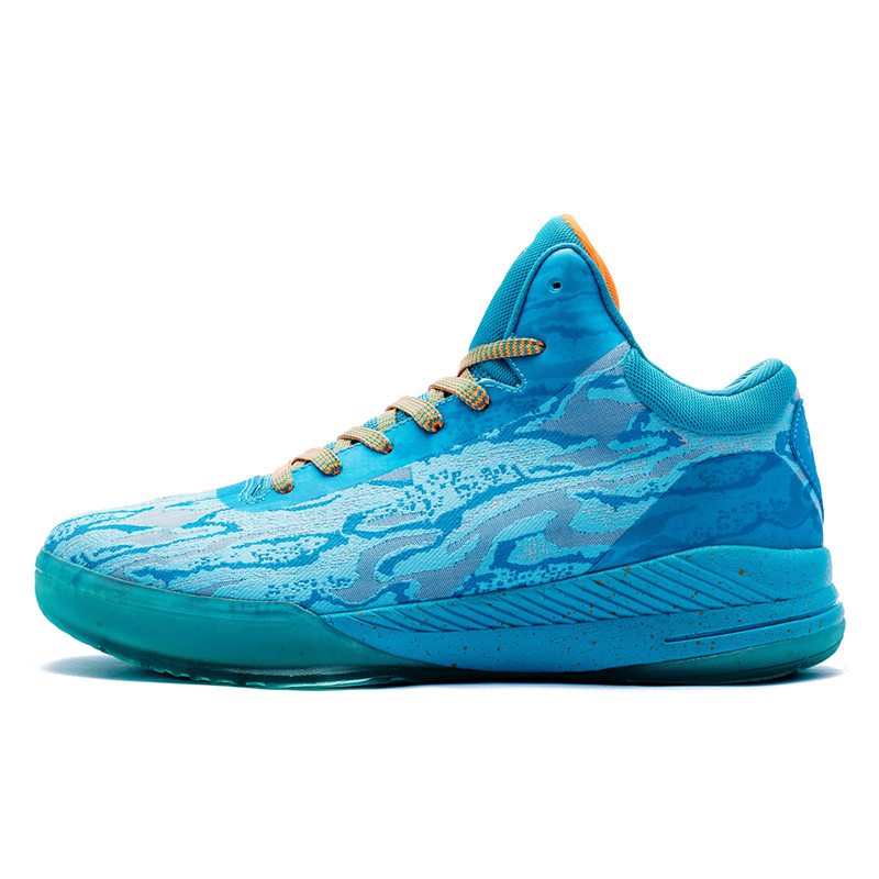 IVERSON Slip Resistant Abrasion Resistant Low top Basketball Shoes Unisex Plant Blue Fluorescent Orange Yellow