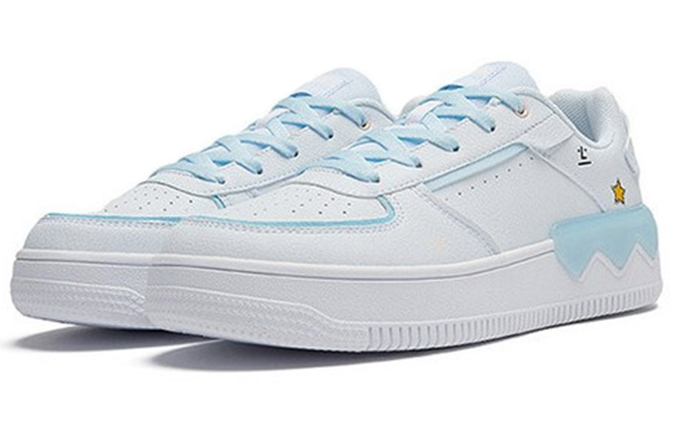 361° Slip Resistant Cushioning Abrasion Resistant Balance Breathable Low top Skateboard Shoes Women's White Blue