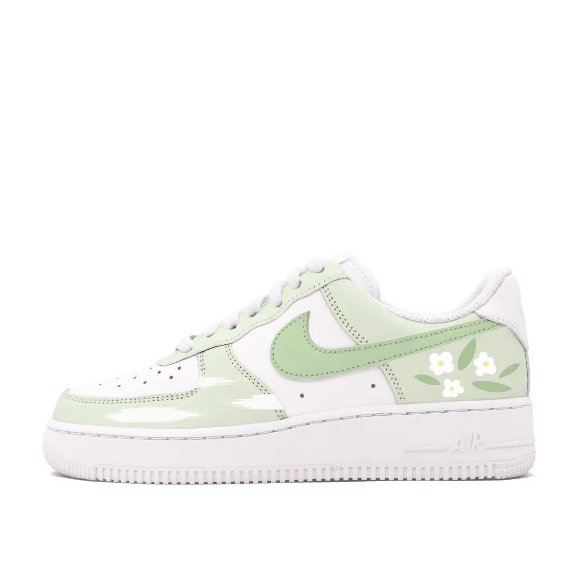 Nike Air Force 1 Matcha Small Flower Slip Resistant Abrasion Resistant Slip Resistant Abrasion Resistant Low top