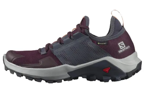 SALOMON Fabric Cushioning Abrasion Resistant Breathable Low top Mountaineering Hiking Shoes Women's Black Red