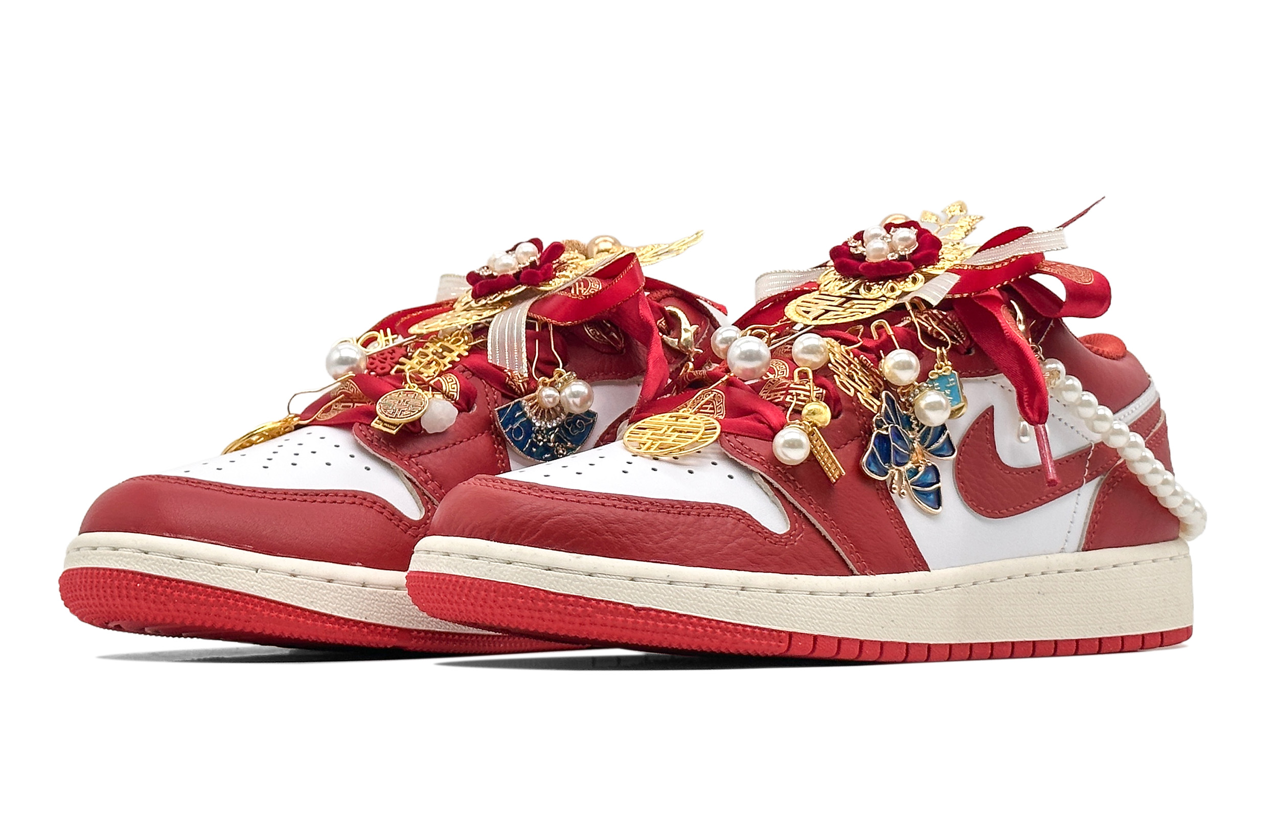 Jordan Air Jordan 1 Nichang Gold Ribbon Cushioning, Wear Resistant Low top Vintage Basketball Shoes Women’s Red