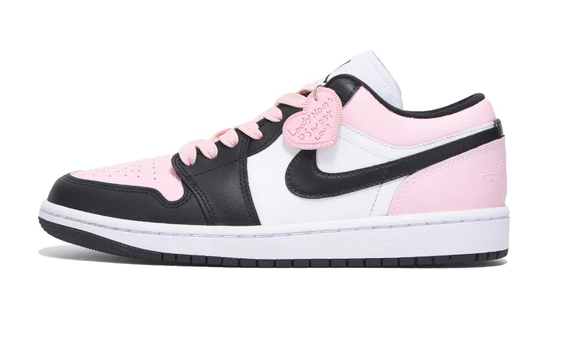 Jordan Air Jordan 1 Slip Resistant Abrasion Resistant Low top Vintage Basketball Shoes Women's Pink