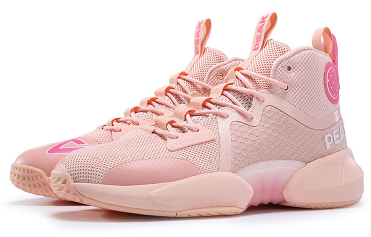 PEAK Fengji Basketball Shoes Men’s High Top Toffee Pink