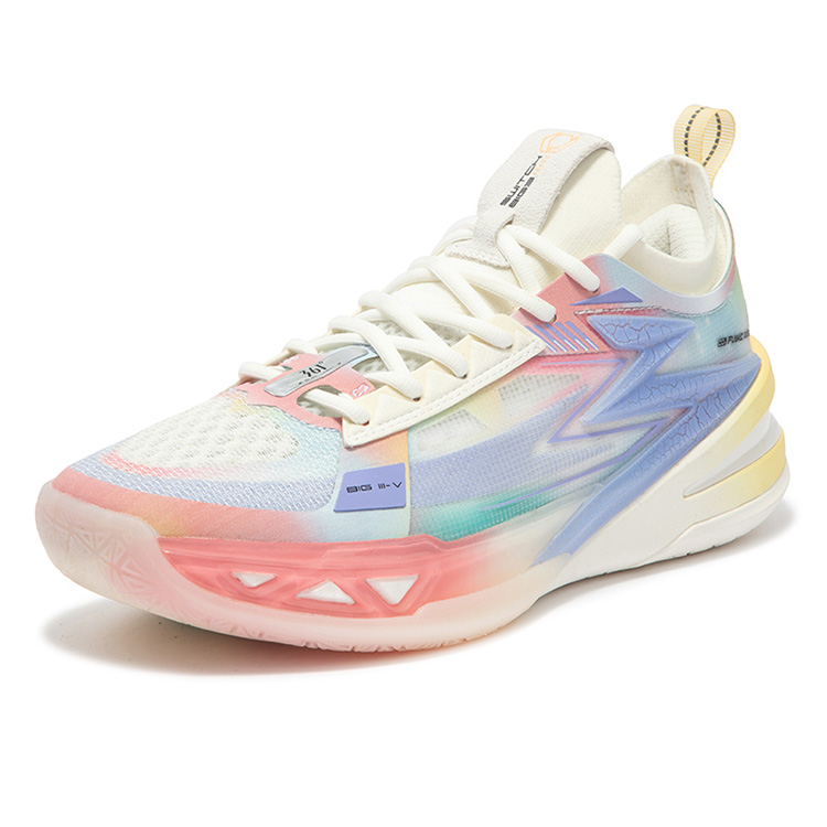361° BIG3 5.0 Pro Basketball Shoes Men’s Low Top Feather White/Cheese Yellow