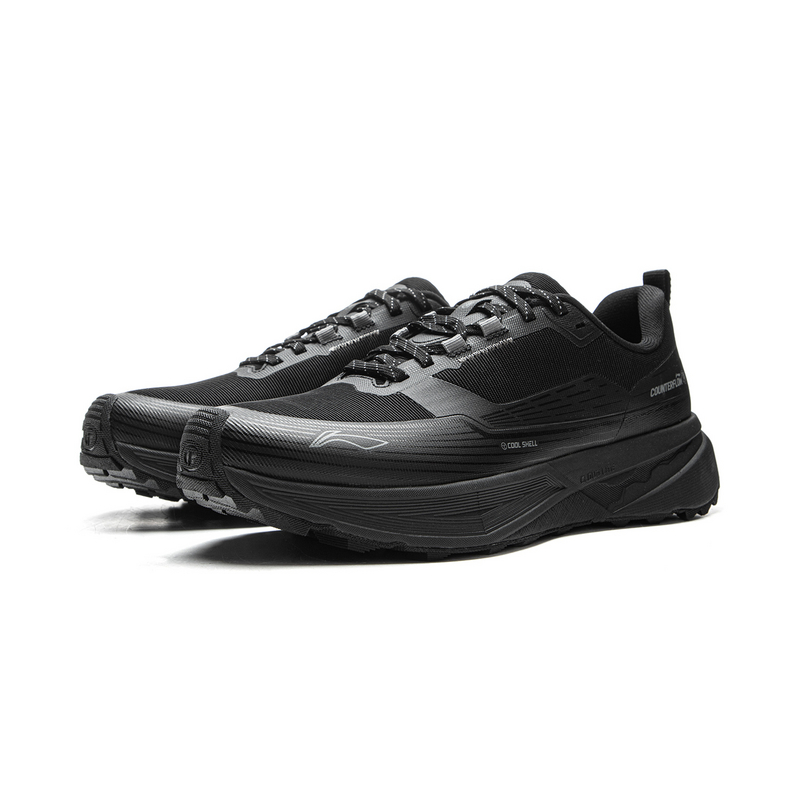 Li Ning Outdoor CF Tracing, Inter Industry Cushioning Abrasion Resistant Rebound Low top Hiking Shoes Unisex Black
