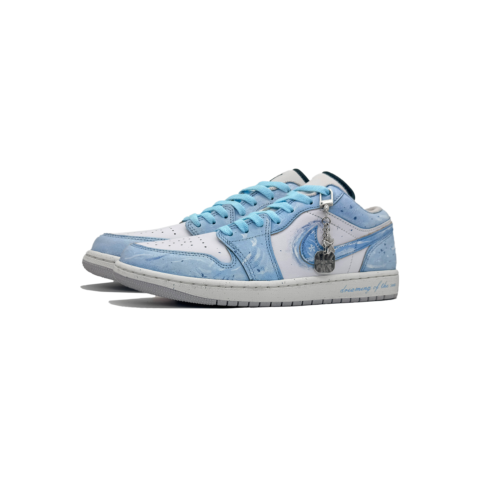 Jordan Air Jordan 1 Vintage Basketball Shoes Unisex Low Top Blue  White