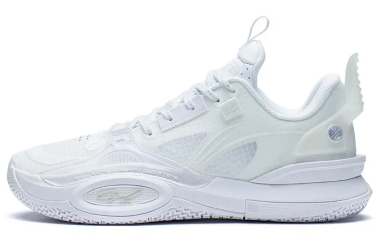 Li Ning All City 10 Basketball Shoes Men's Low Top Standard White/Antarctic Gray