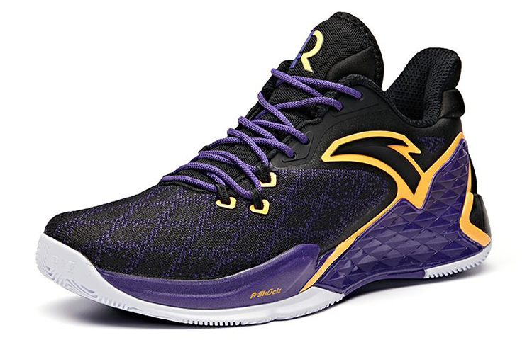 Anta Rajon Rondo Slip Resistant, Abrasion Resistant, Breathable Low top Basketball Shoes Men’s Black Purple