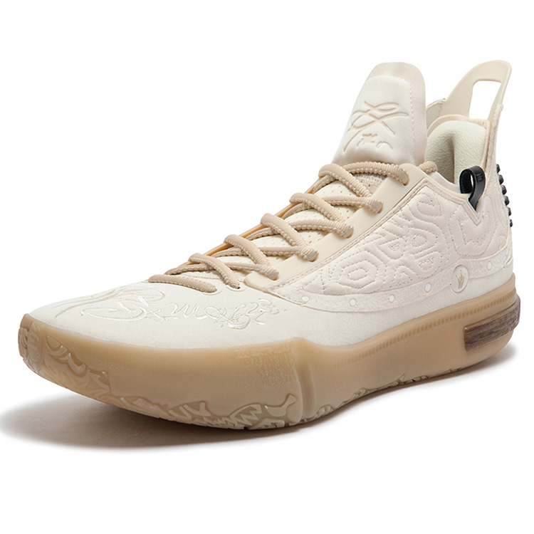 361° Joker 1 GT Synthetic Leather, TPU Low top Basketball Shoes Men’s Lotus Seed White