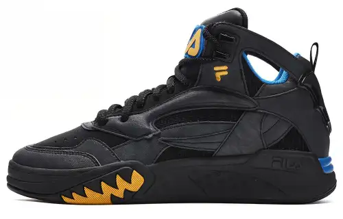 FILA FUSION Desperado Textile, Synthetic Leather, TPU Mid top Vintage Basketball Shoes Men's Black