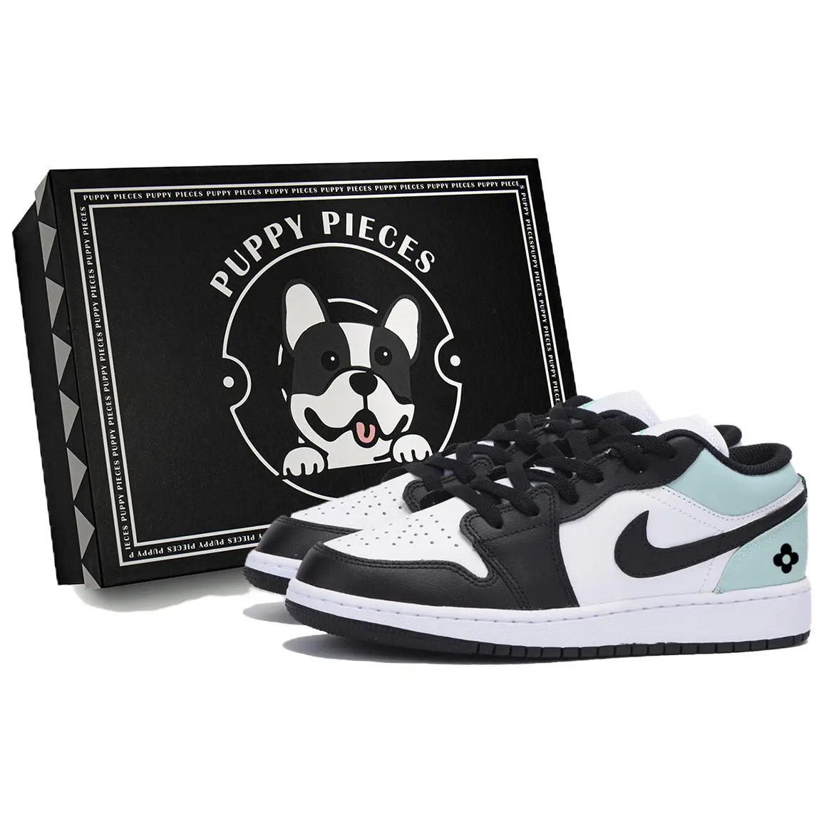 Jordan Air Jordan 1 Low top Vintage Basketball Shoes Men's White Cyan