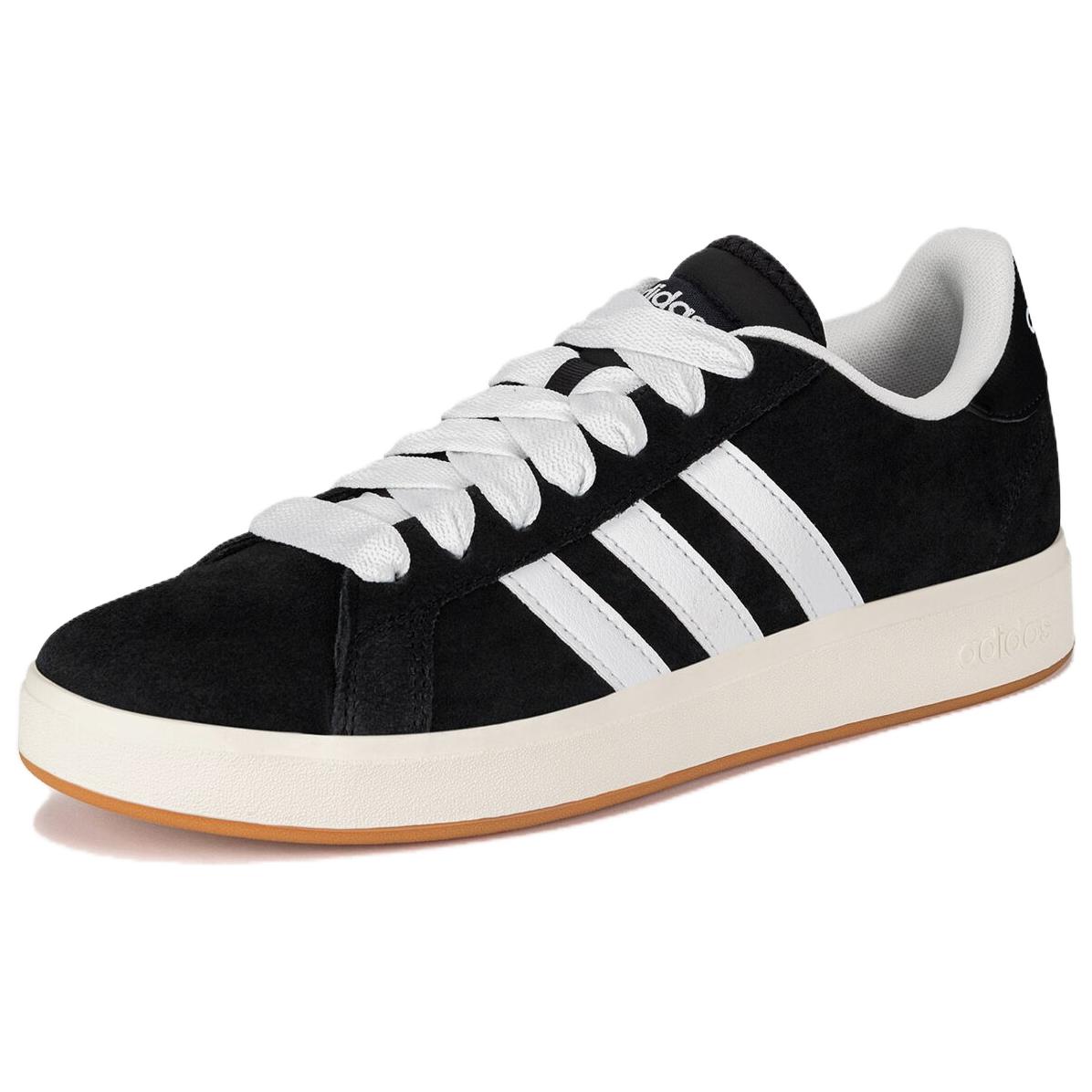 Adidas Grand Court Base 00s suede thin sole low-top sneakers men and women same style black and white