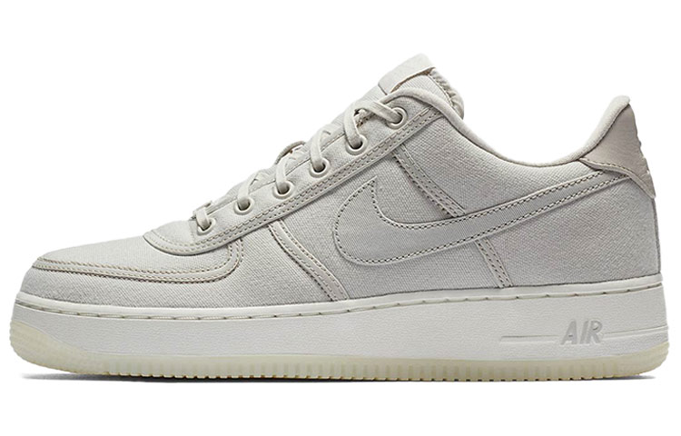 Мужские кеды Nike Air Force 1 Retro QS CNVS (серые) — Молочный — фото 1