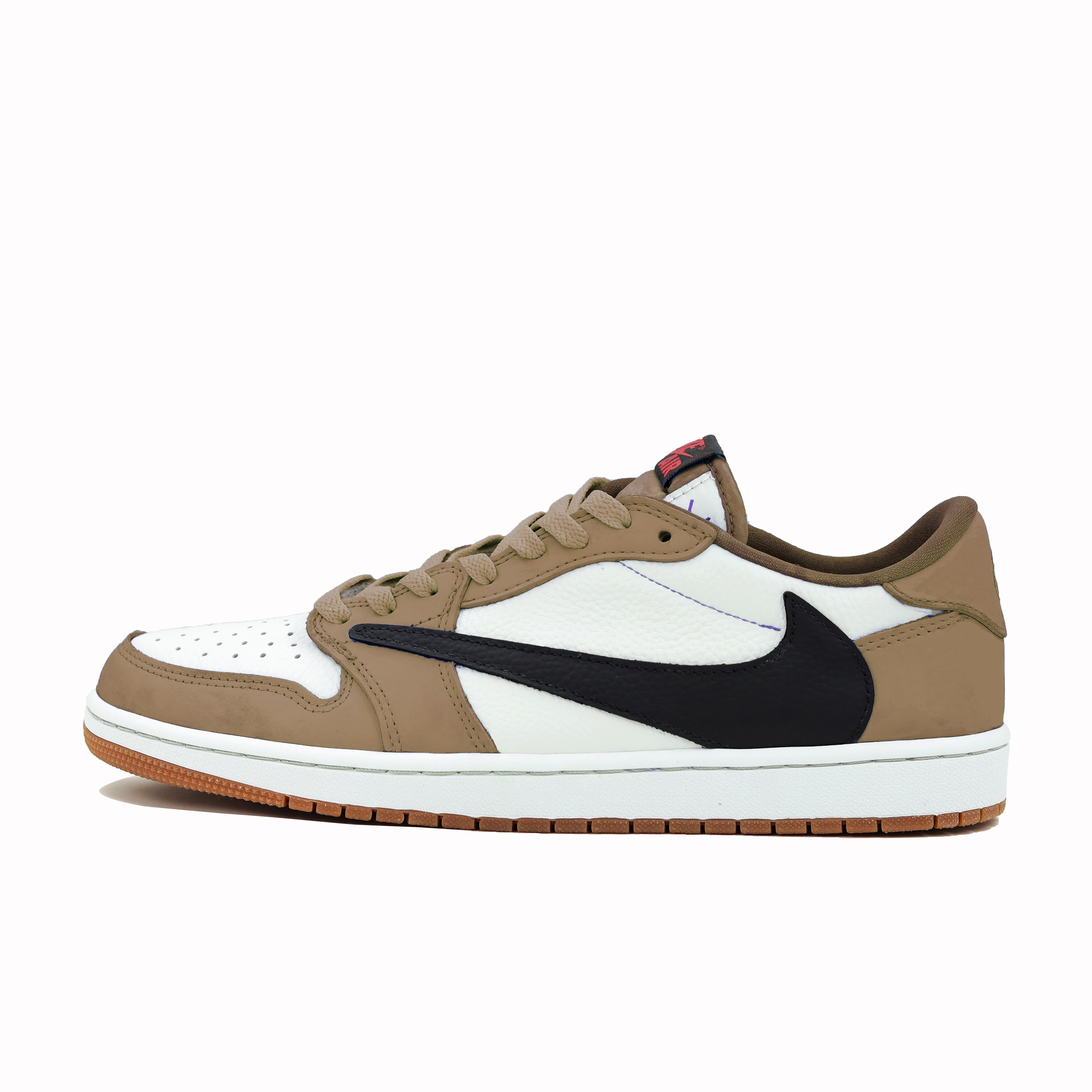 Travis Scott x Jordan Cushioning Slip Resistant Abrasion Resistant Low top Vintage Basketball Shoes Women's Brown