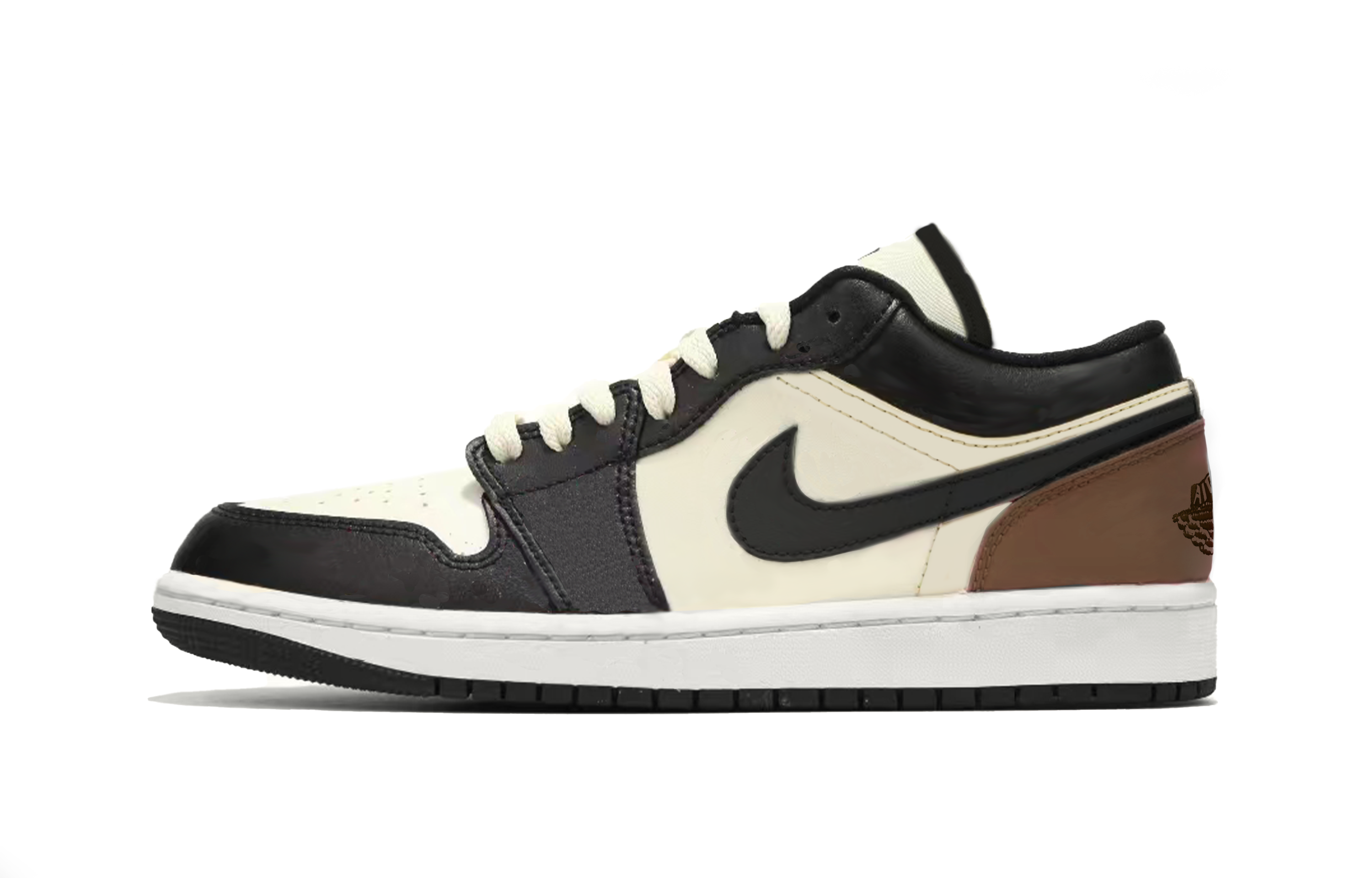 Jordan Air Jordan 1 Low Mocha Panda Leather Cushioning Low top Vintage Basketball Shoes Men’s Black White Brown