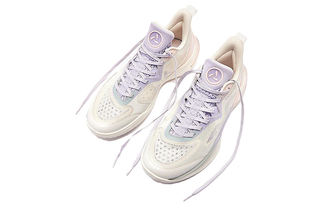QIAODAN Wind Blade 4 Cushioning Support Abrasion Resistant Slip Resistant Low top Basketball Shoes Men’s White Purple