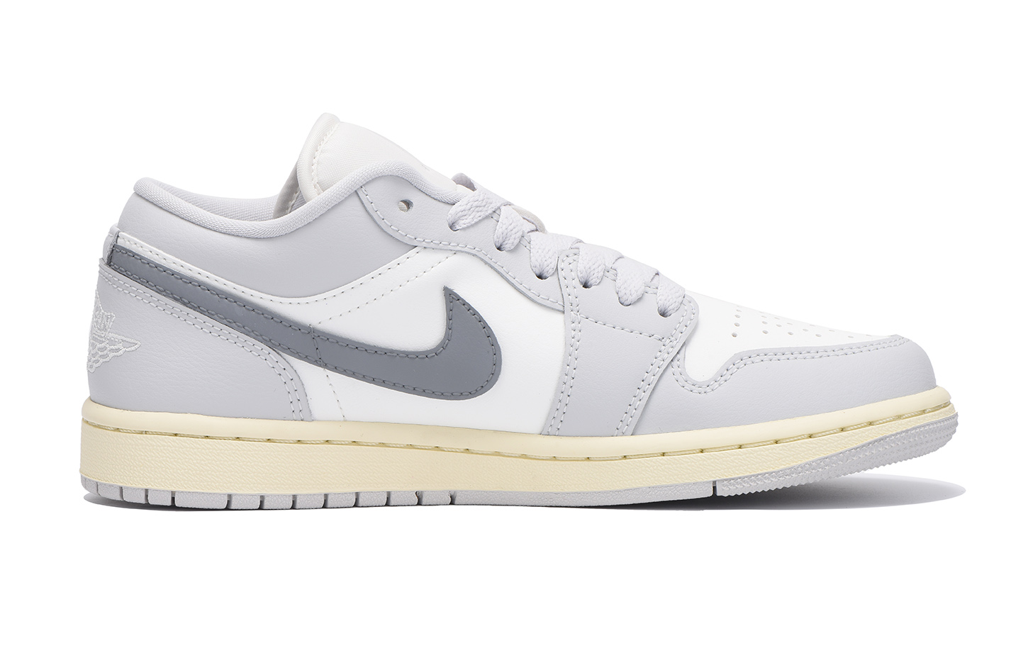 Jordan Air Jordan 1 Slip Resistant Coverage Low top Vintage Basketball Shoes Women’s Gray White