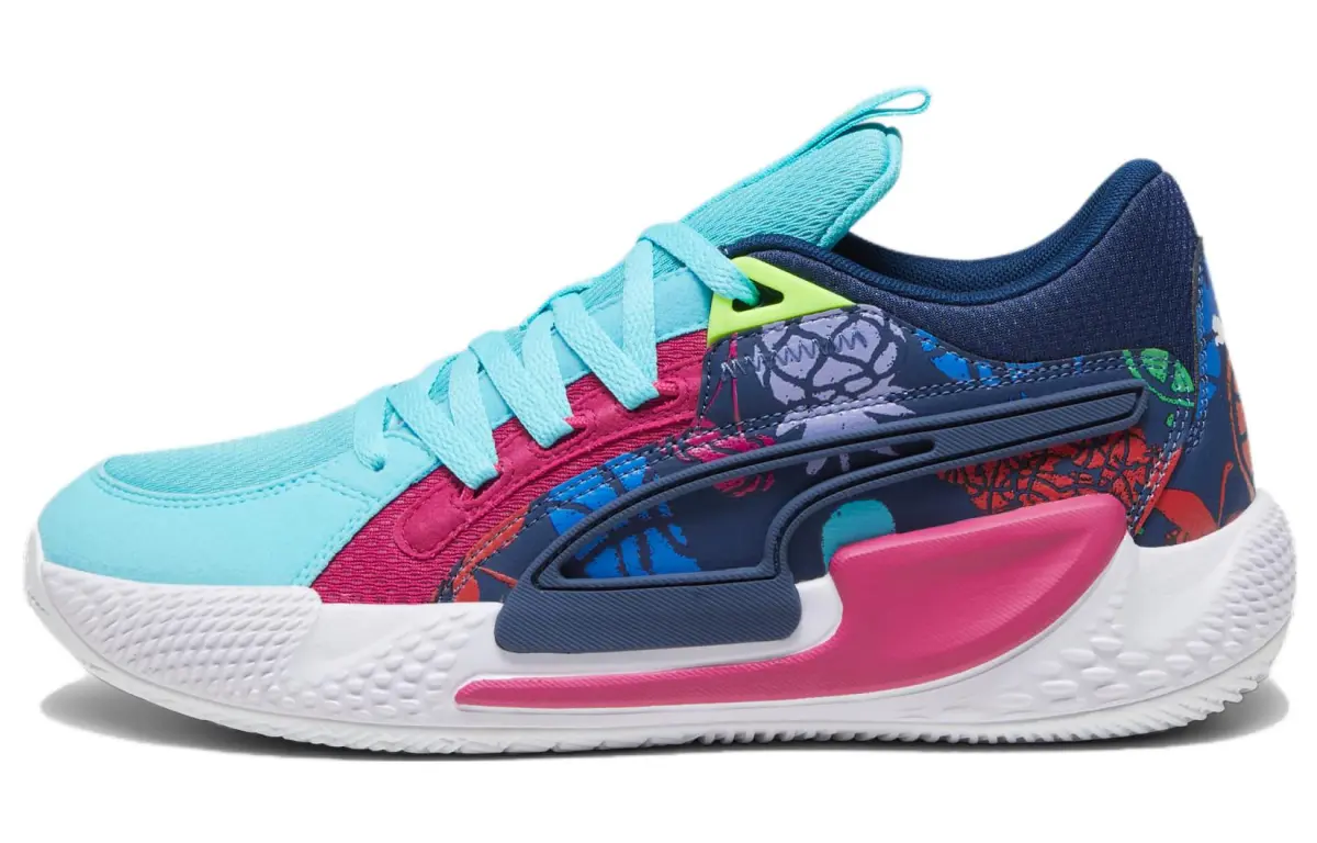 PUMA Court Rider 1.0 Abrasion Resistant Breathable Abrasion Resistant Breathable Low top Basketball Shoes Men's Blue