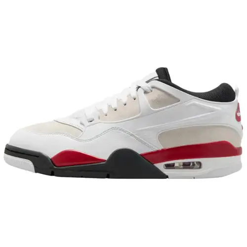 Jordan Air Jordan 4 Abrasion Resistant Abrasion Resistant Low top Vintage Basketball Shoes Unisex White Red