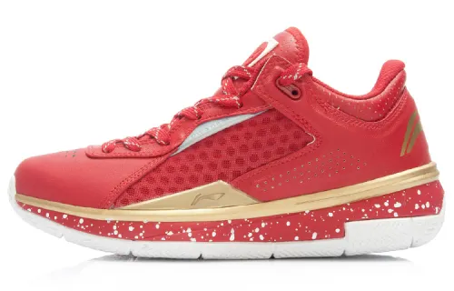 LiNing Li Ning Wade's Way 808 1.0 Wade 808 Low Professional Game Low-top Basketball Shoes Men's and Women's Same Style Red Gold