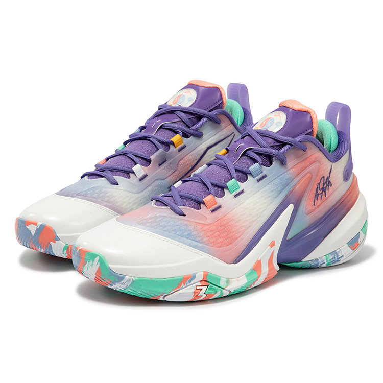361° AG 5 Cushioning Anti-Slip Wear-Resistant Impact-Resistant Low-Top Basketball Shoes Men’s White Blue