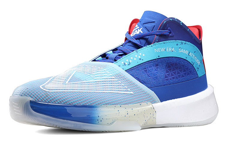 PEAK Surfing The Big Triangle 1.0 Basketball Shoes Men’s Mid Top Bright Blue/White
