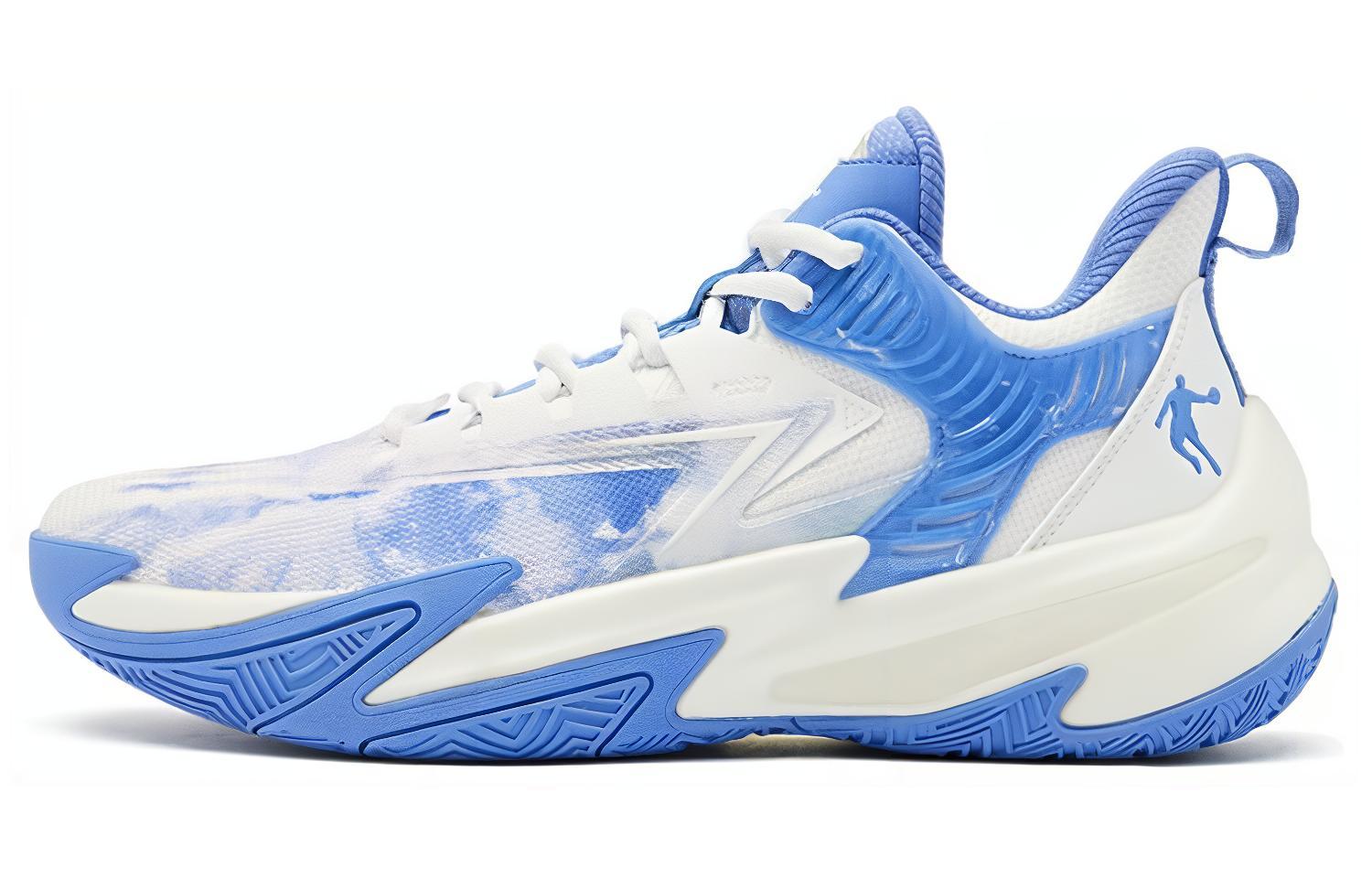 QIAODAN Thorn 7 TEAM Comfortable Round Toe Cushioning Slip Resistant Low top Basketball Shoes Men’s Blue