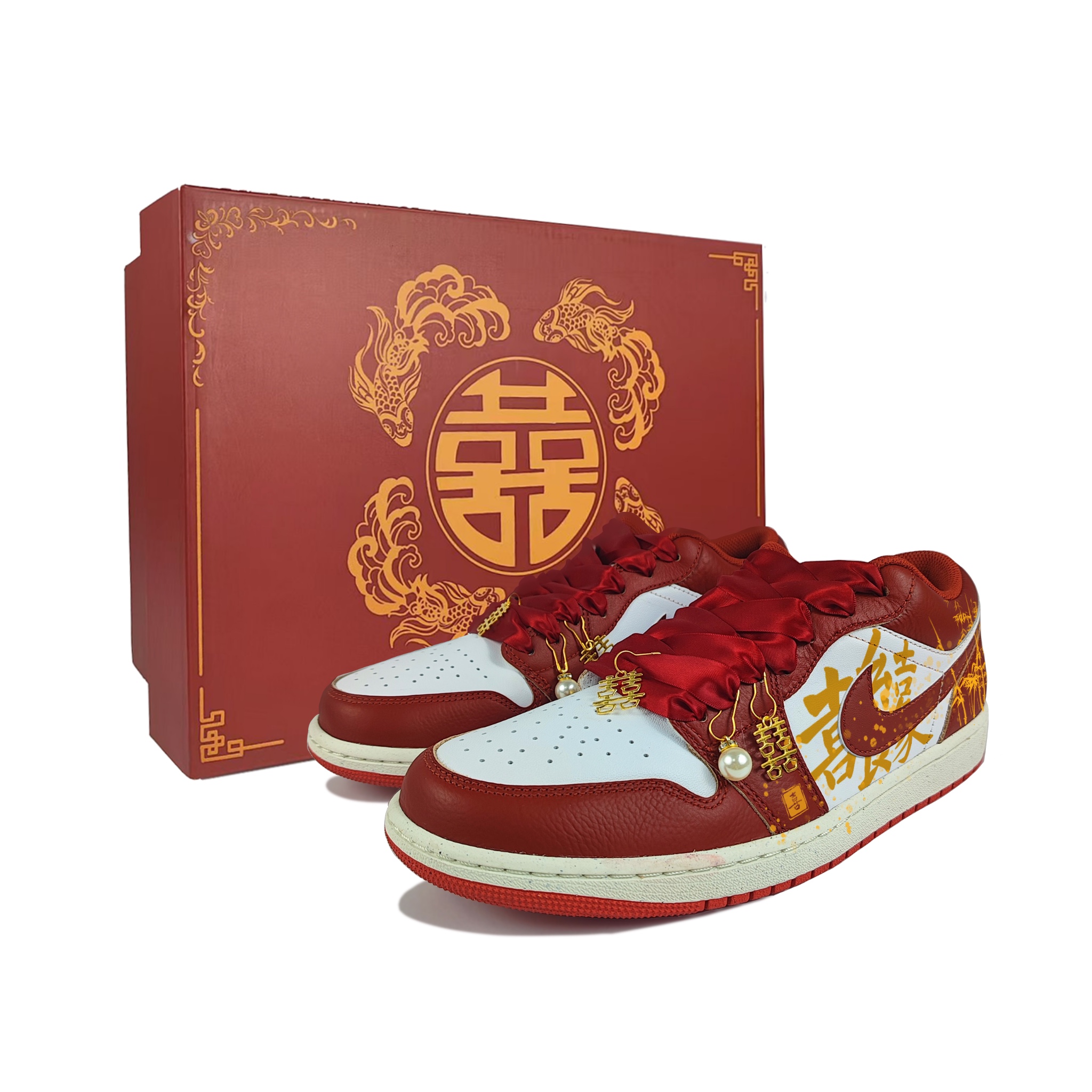 Jordan Air Jordan 1 Abrasion Resistant Low top Vintage Basketball Shoes Men’s Red