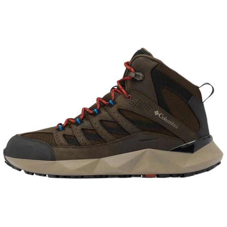 Columbia Slip Resistant, Abrasion Resistant, Waterproof Mid top Mountaineering Shoes Men’s Dark Brown