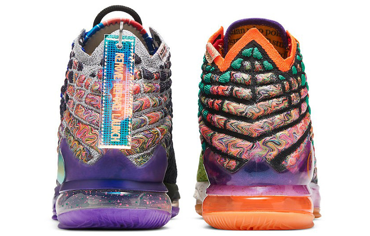 Кроссовки Nike Lebron 17 What The (фиолетово-зеленые) — Фиолетовыйзелёный — фото 5