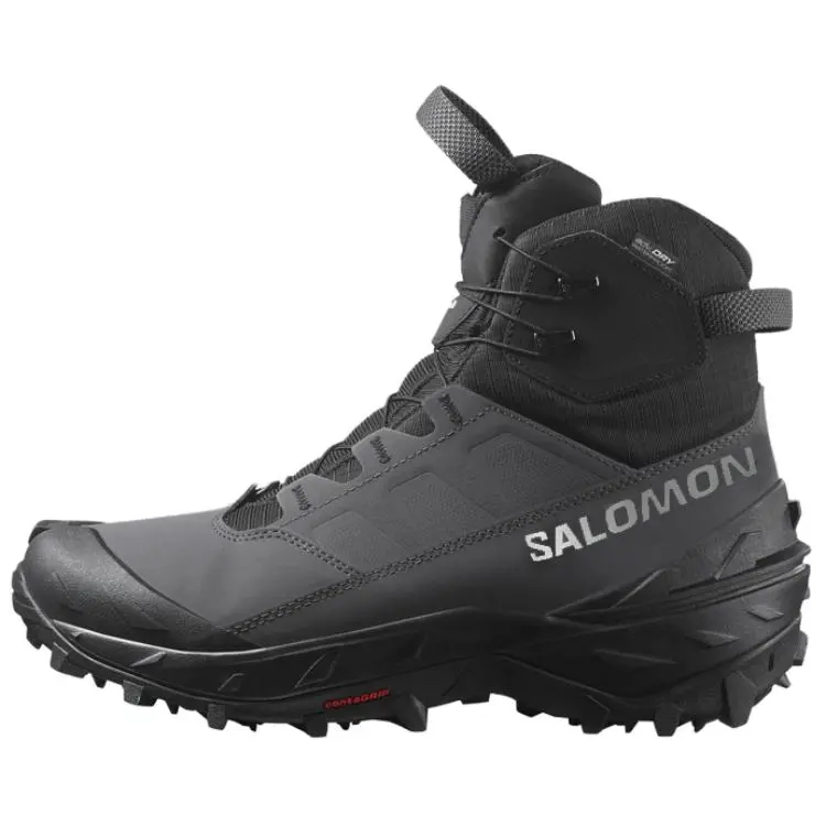 SALOMON Slip Resistant Abrasion Resistant High top Hiking Shoes Men's Black