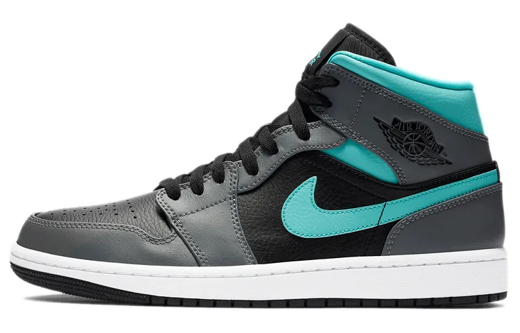 Jordan 1 Mid Grey Aqua