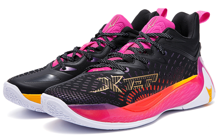 XTEP Monster 3.0 Mid top Performance Basketball Shoes Men’s Black Purple