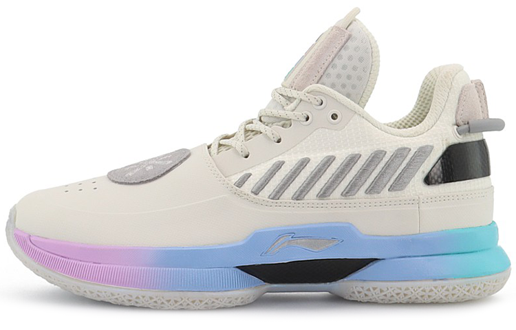 Li Ning WOW 7 Comfortable Slip Resistant, Abrasion Resistant, Lightweight Mid top Basketball Shoes Men’s White
