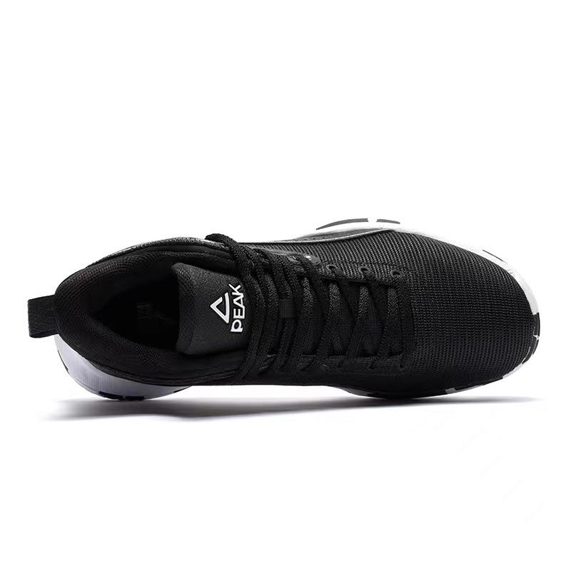 PEAK Cavalry 2 Textile, Synthetic Leather Cushioning, Wear Resistant Mid top Basketball Shoes Men’s Black