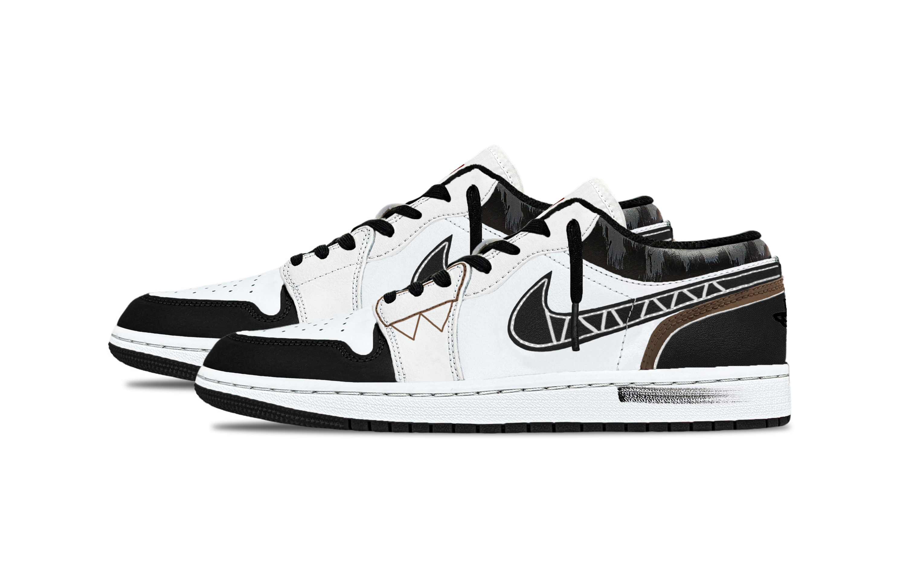 Jordan Air Jordan 1 Support Low top Vintage Basketball Shoes Unisex Black White
