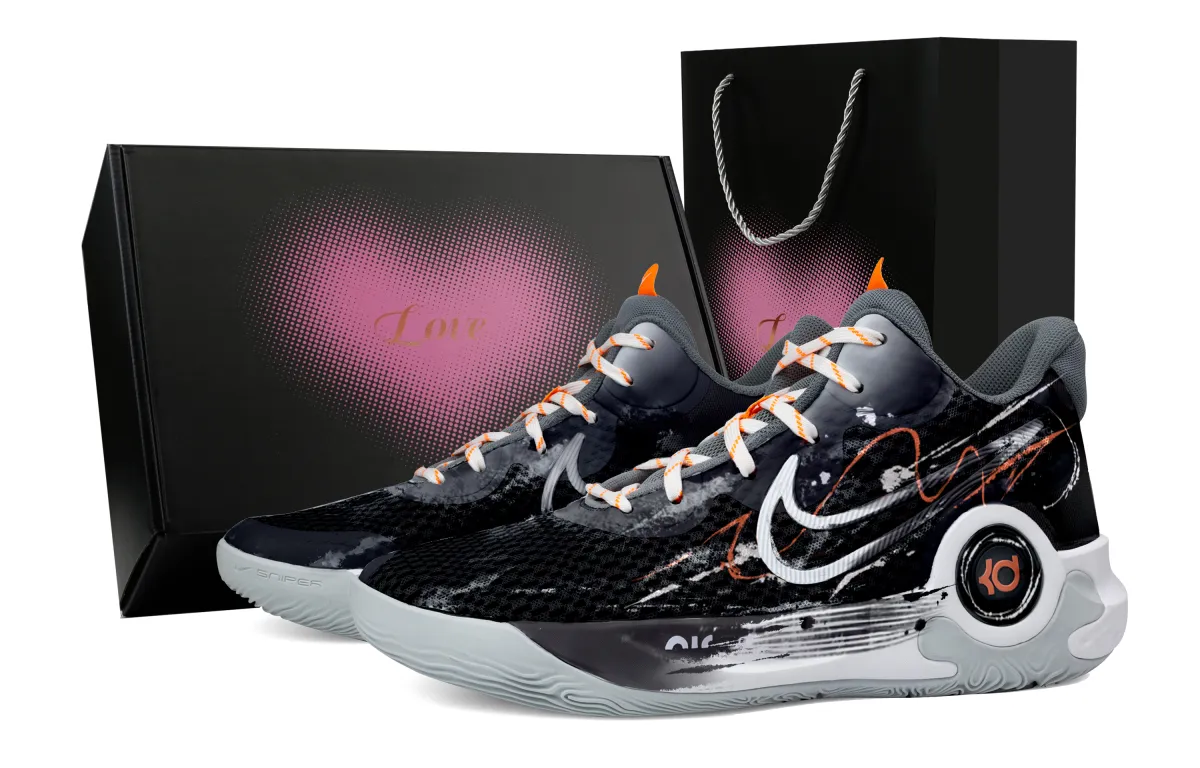 Nike KD Trey 5 IX Daybreak Frontline Heart Box Abrasion Resistant Mid top Basketball Shoes Unisex Black Gray