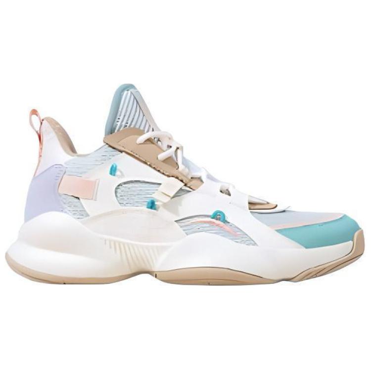 QIAODAN Cushioning Slip Resistant Abrasion Resistant Breathable Low top Basketball Shoes Women’s White Green